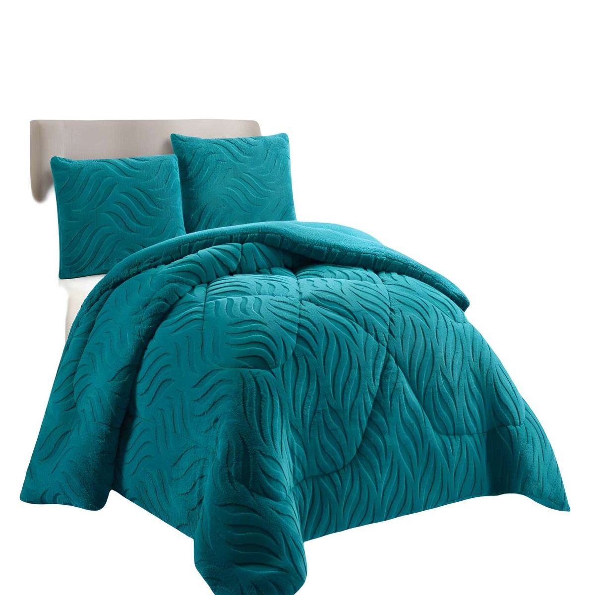 GENERICO - COBERTOR SHERPA TEXTURIZADO RB 2 PLAZAS TURQUESA