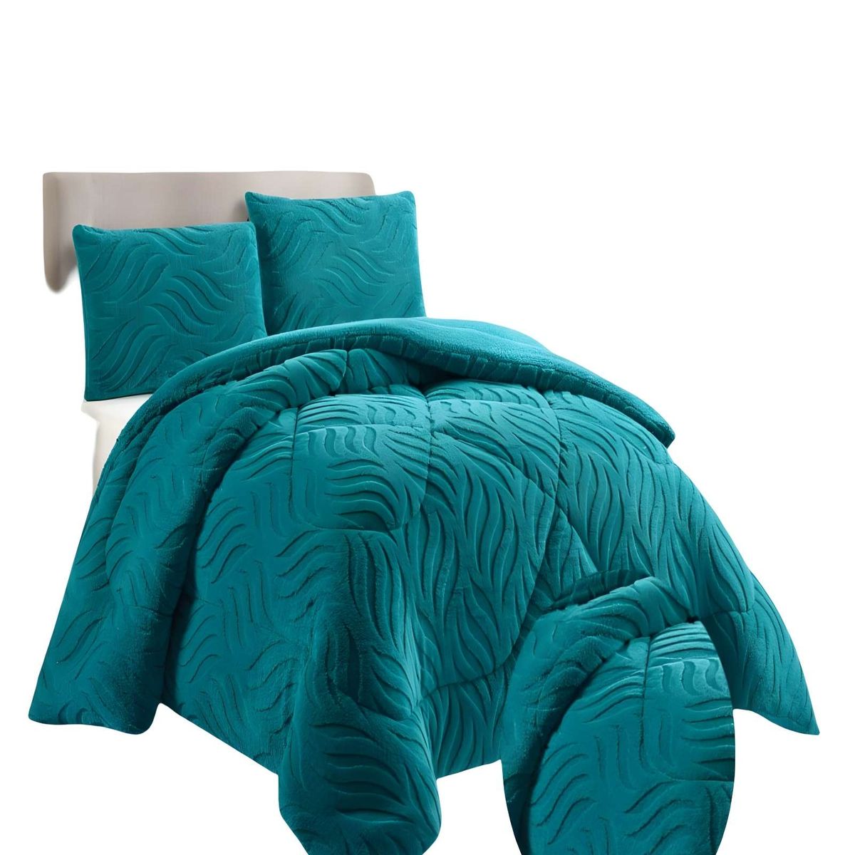 GENERICO - COBERTOR SHERPA TEXTURIZADO RB 2 PLAZAS TURQUESA