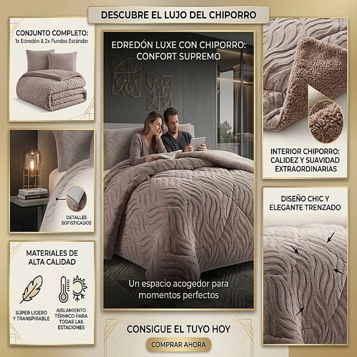 GENERICO - COBERTOR SHERPA TEXTURIZADO RB KING GRIS