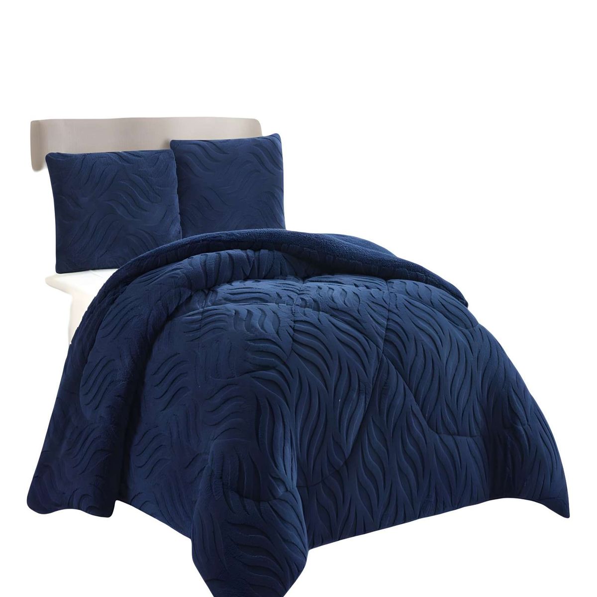 GENERICO - COBERTOR SHERPA TEXTURIZADO RB KING AZUL O