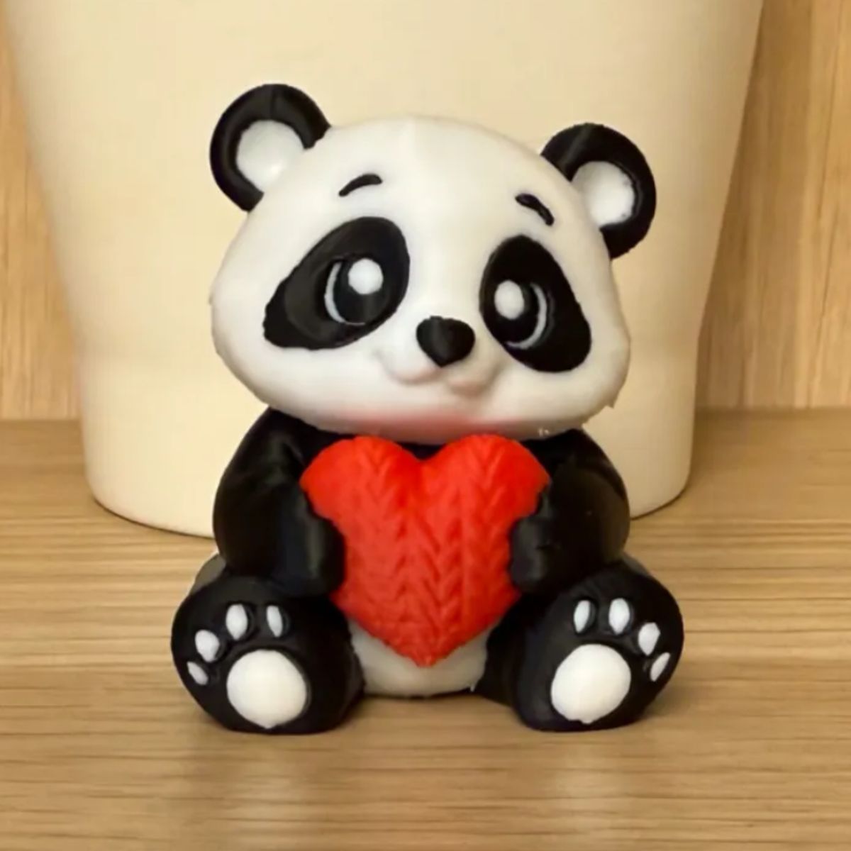 GENERICO - Figura Oso Panda con corazón - San Valentín