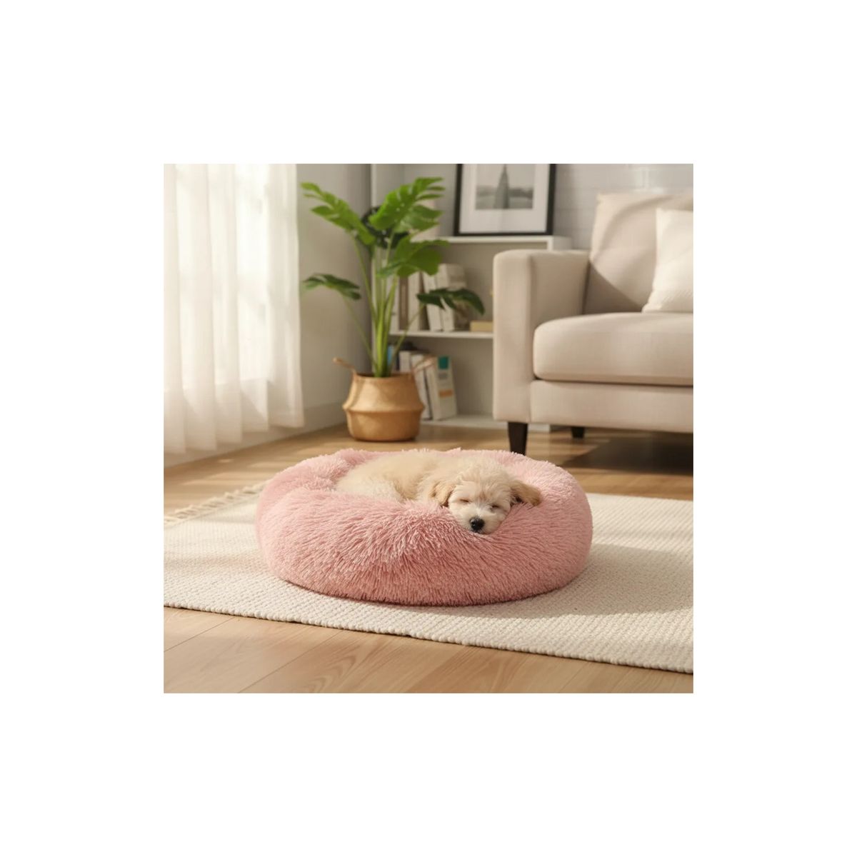 GENERICO - Cama Donut Para Perro Y Gato Plush Antiestrés