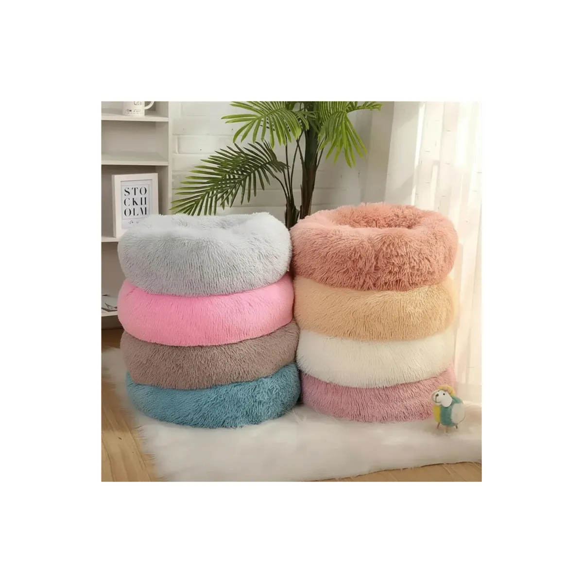 GENERICO - Cama Donut Para Perro Y Gato Plush Antiestrés