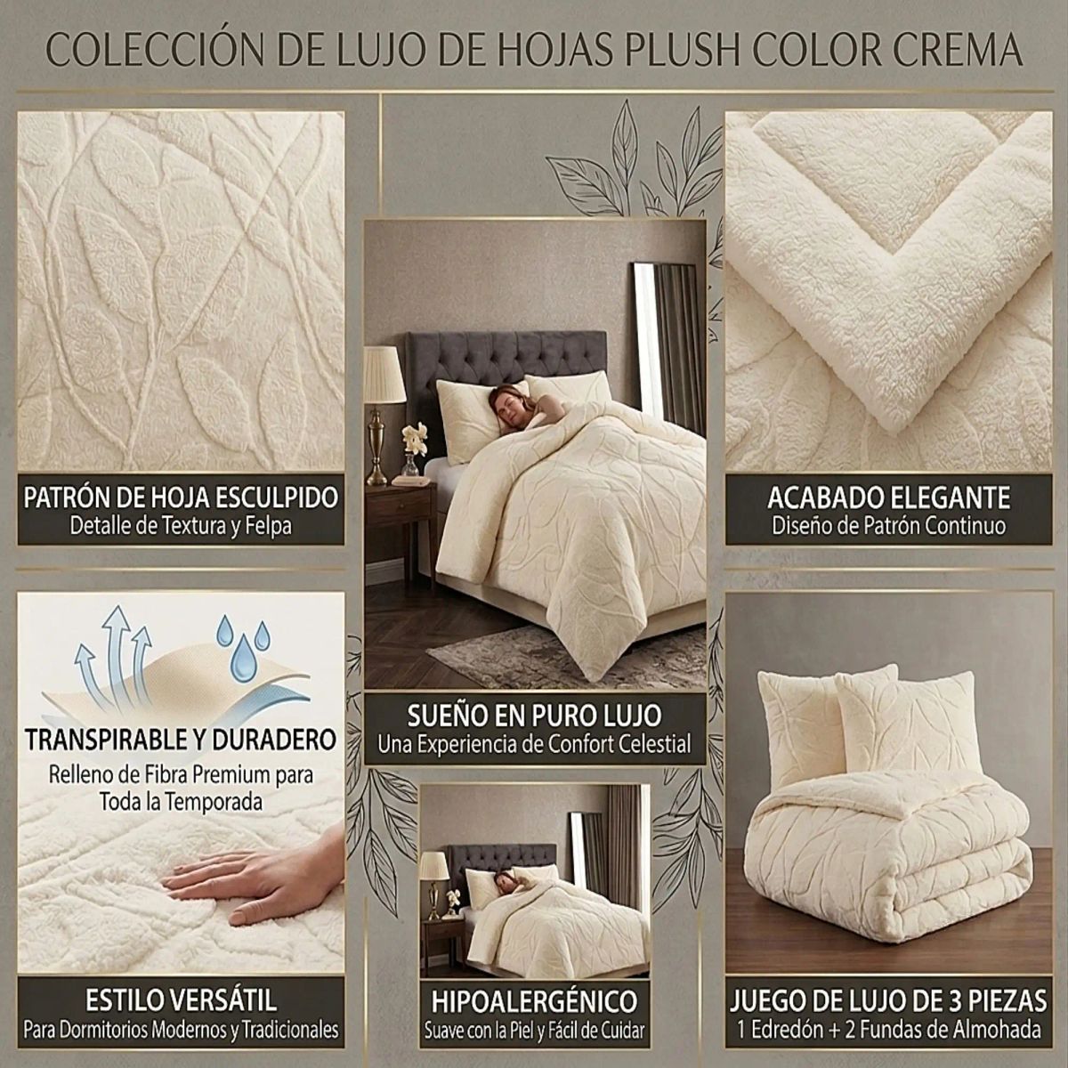 GENERICO - COBERTOR TEXTURIZADO DE INVIERNO RY 2 PLAZAS BLANCO INVIERNO