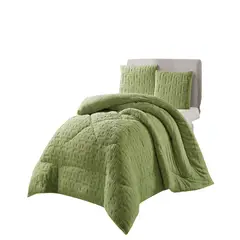 GENERICO - COBERTOR TEXTURIZADO DE INVIERNO RH 2 PLAZAS VERDE