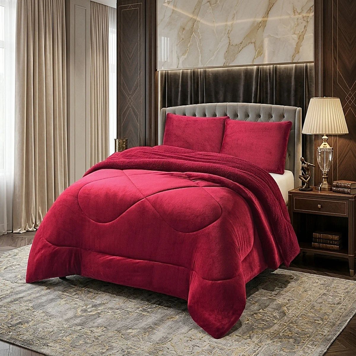 GENERICO - COBERTOR PLUSH DE INVIERNO CON CHIPORRO CS KING BURDEO