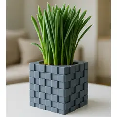 GENERICO - Macetero diseño pixelado cúbico