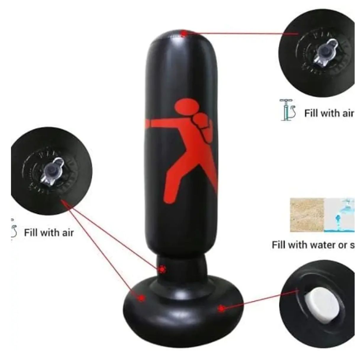 GENERICO - Saco De Boxeo Inflable + Inflador