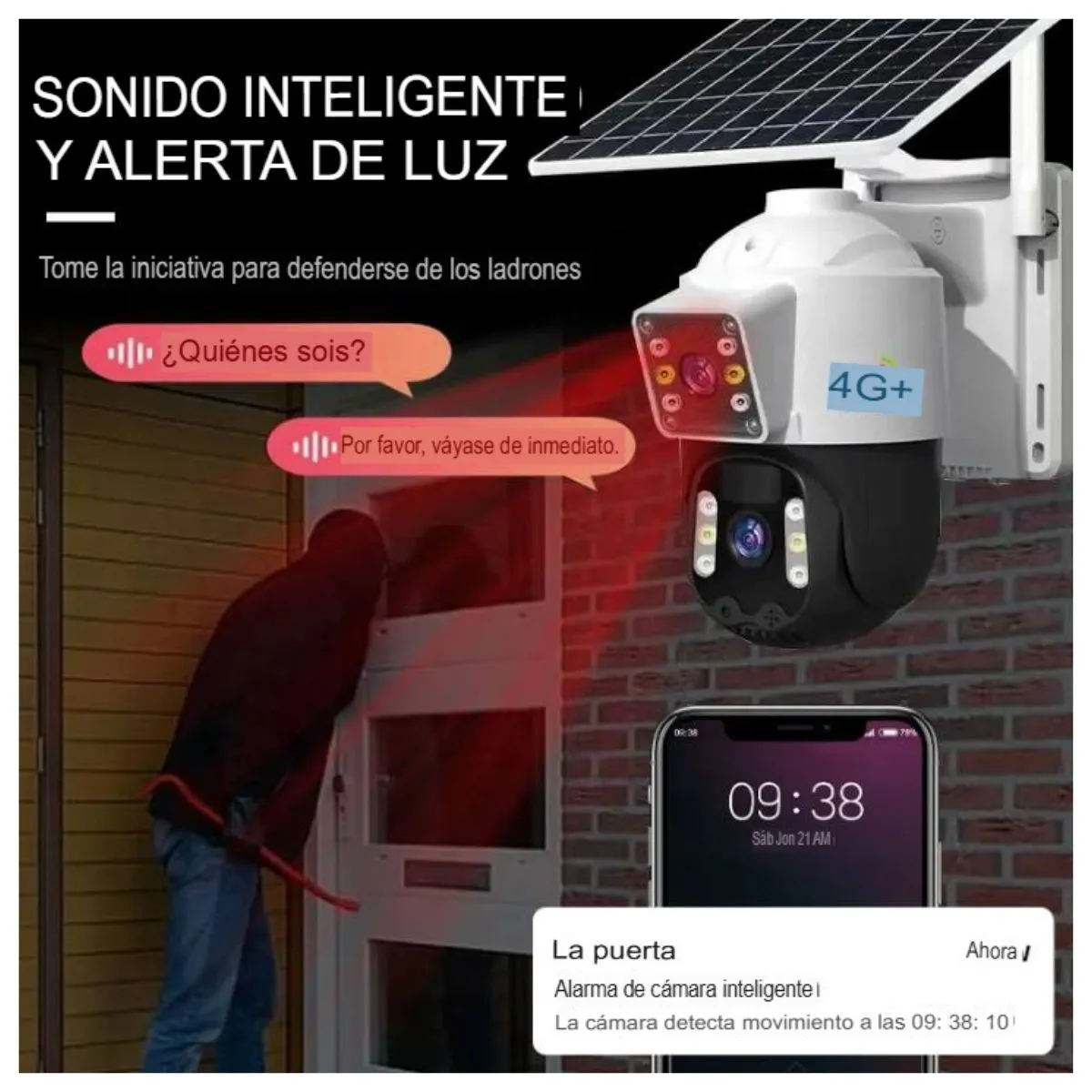 GENERICO - Cámara Doble Lente + Panel Solar