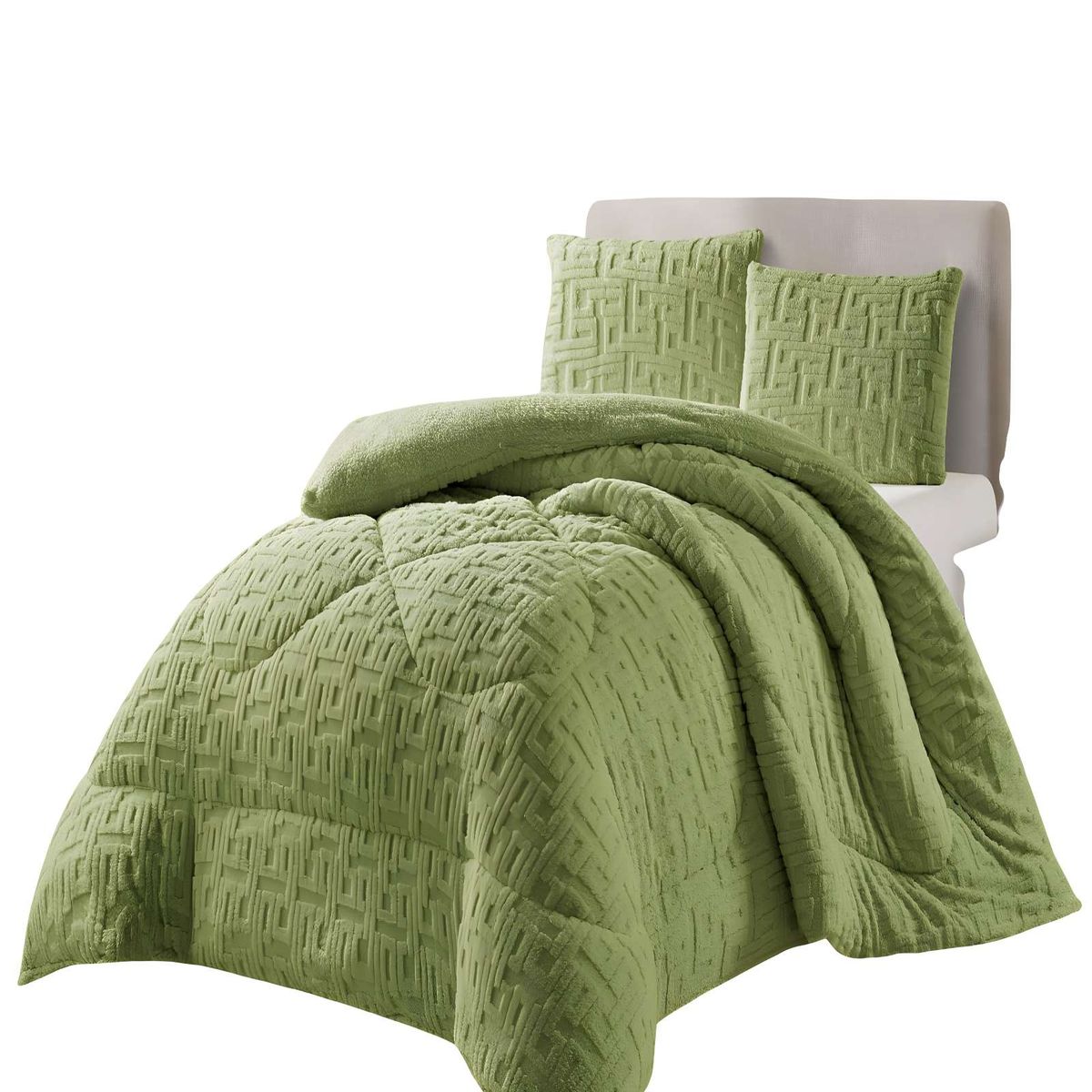 GENERICO - COBERTOR TEXTURIZADO DE INVIERNO RH KING VERDE