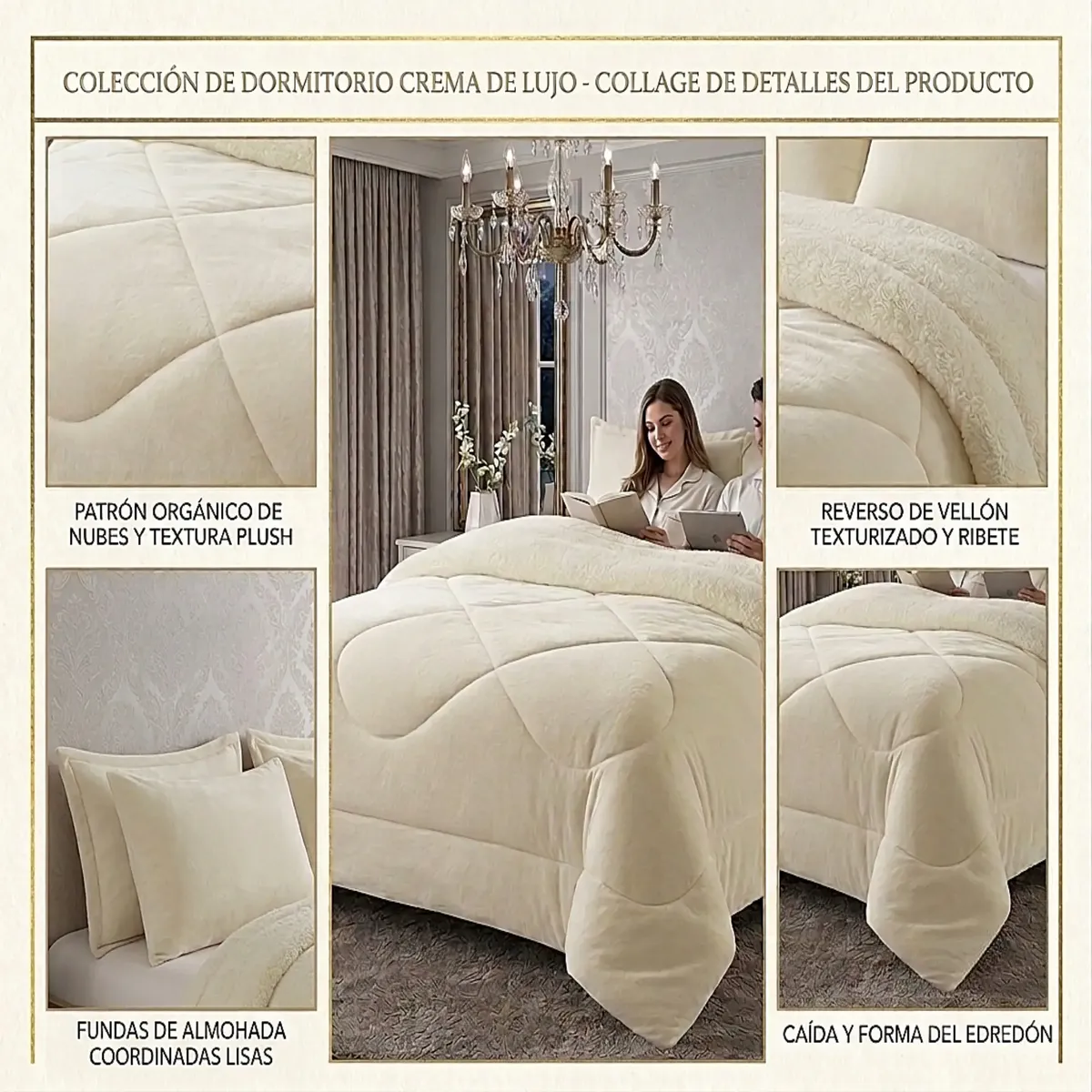 GENERICO - COBERTOR PLUSH DE INVIERNO CON CHIPORRO CS PLAZA Y MEDIA BLANCO INVIERNO