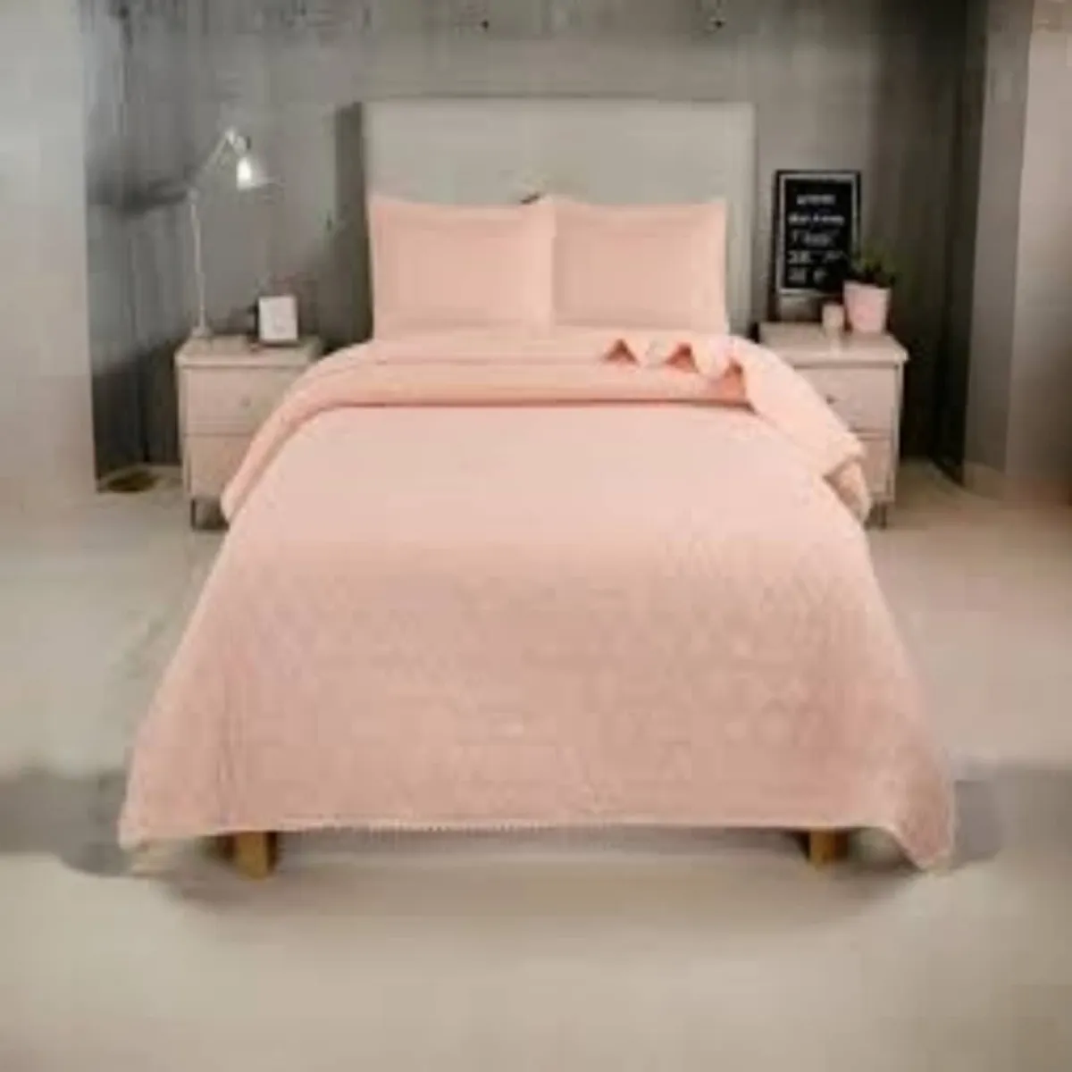 GENERICO - Cobertor Quilt De Verano King Con Pompones Color Rosa