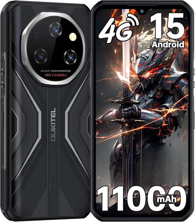 WP55S Celular 24GB+256GB 11000mAh Android 15 Smartphone-Negro