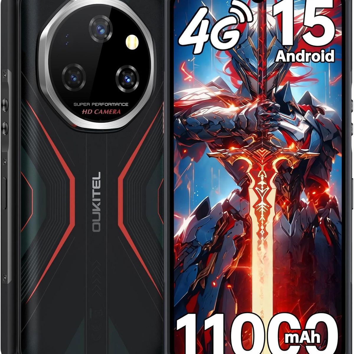 OUKITEL - OUKITEL WP55S Celular 24GB+256GB 11000mAh Android 15 Smartphone-Naranja