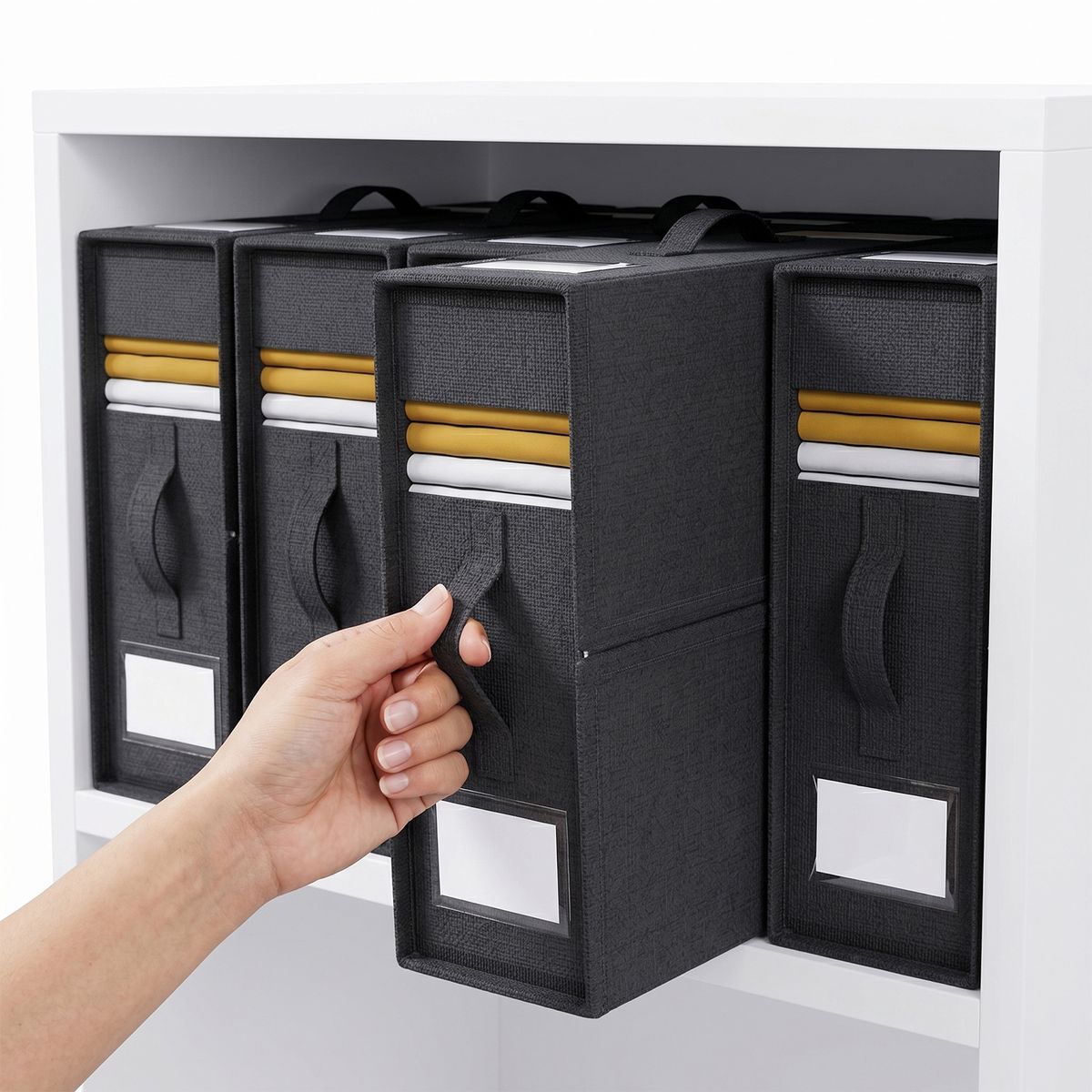 AIZO - AIZO Organizador Plegable Multiusos con Tapa, para Ropa y Hogar, Color Negro