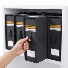 AIZO - Organizador Plegable Multiusos con Tapa, para Ropa y Hogar, Color Negro