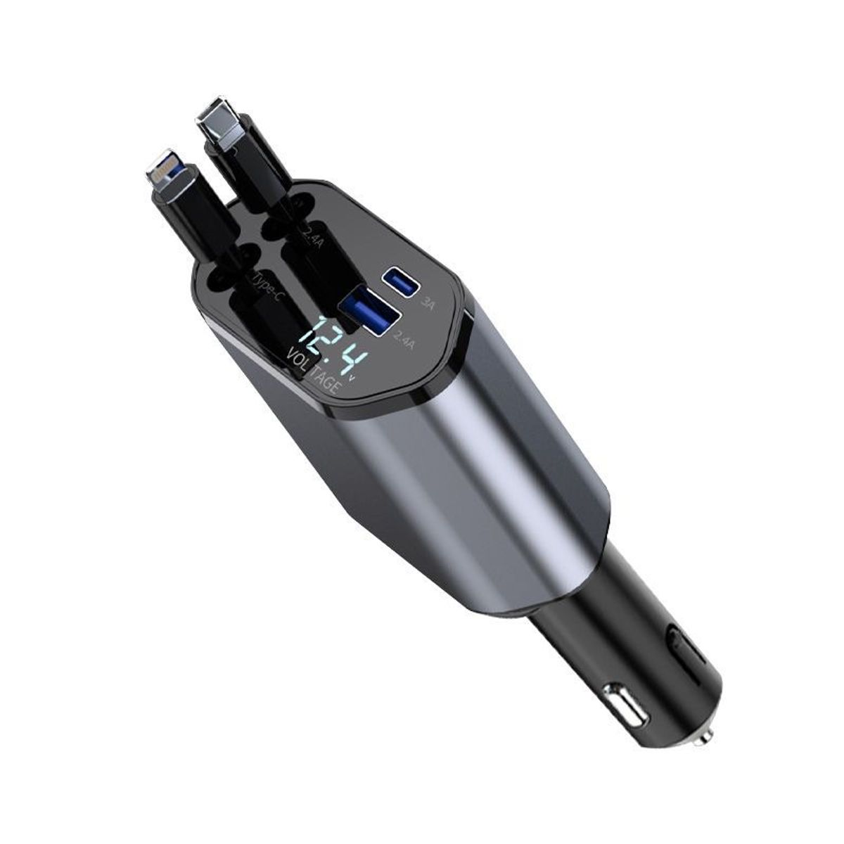 KINDA NICE - Cargador Auto Usb De 2 Ca‐bles Escalable Y Carga Rapid