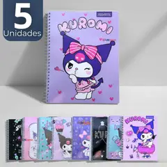 PROARTE - Pack 5 Cuadernos Universitarios Kuromi 7mm 100 Hojas Diseños Surtidos