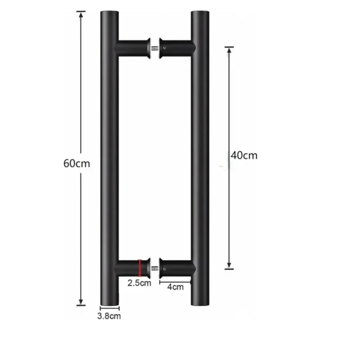 GENERICO - Jaladera Tipo H 60 Cm Puerta Aluminio, Vidrio Y Madera