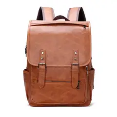 GENERICO - Mochila Vintage de Moda Gran Capacidad Cuero PU