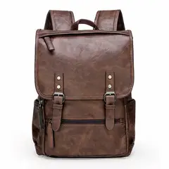 GENERICO - Mochila Vintage de Moda Gran Capacidad Cuero PU