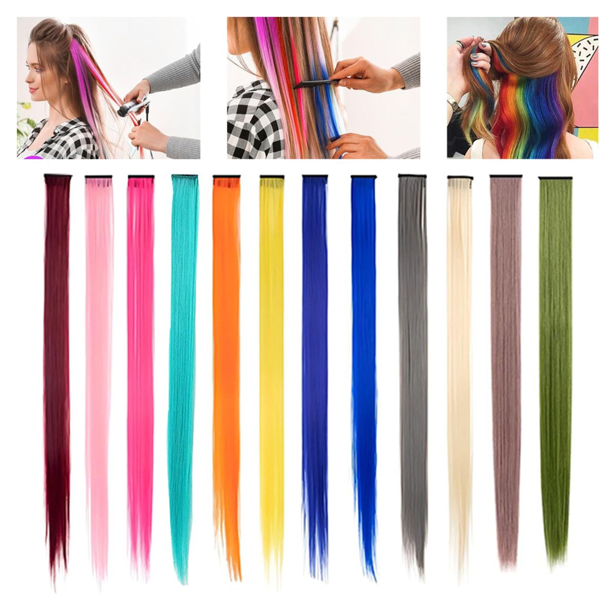 KINDA NICE - 12u Extensiones De Cabello Sintético Colores Multicolor
