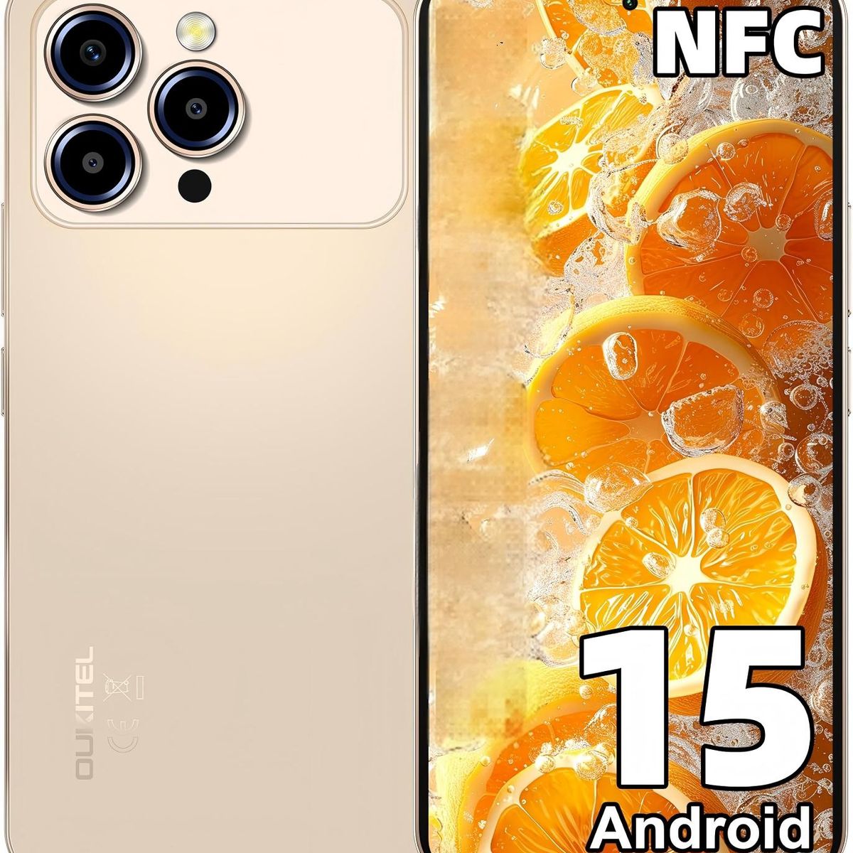 OUKITEL - OUKITEL P1 Pro Celular 16GB+256GB 50MP Android 15 Smartphone-Oro