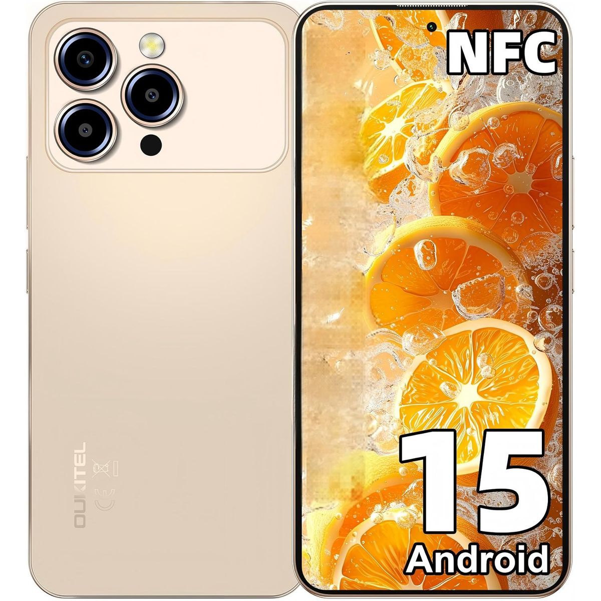 OUKITEL - OUKITEL P1 Pro Celular 16GB+256GB 50MP Android 15 Smartphone-Oro