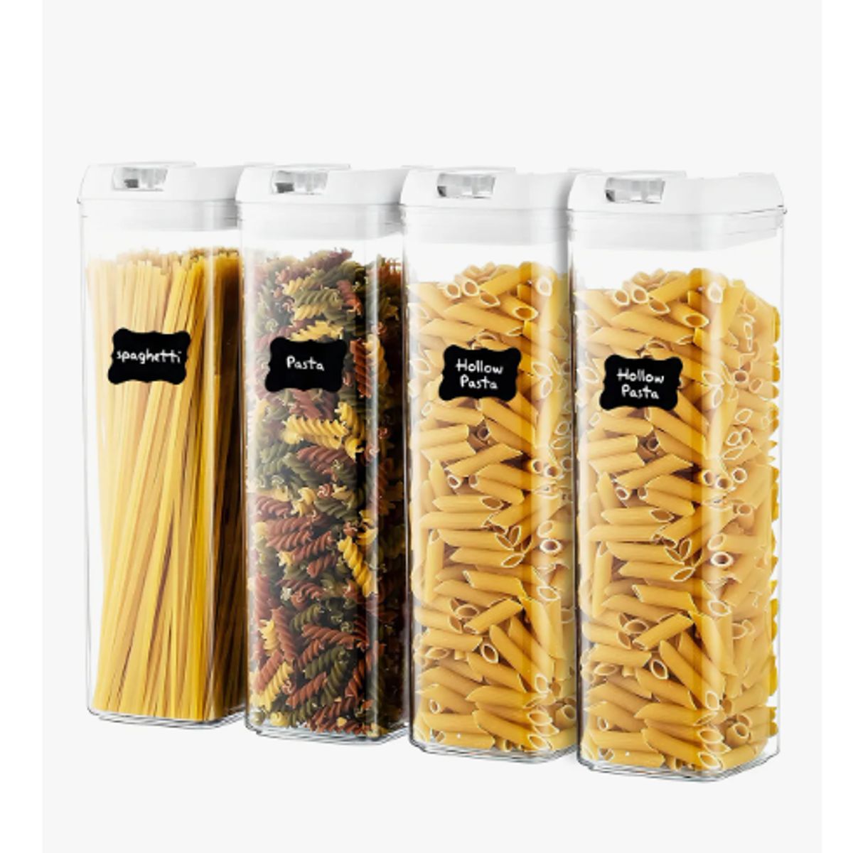 GENERICO - De 4 Contenedores Hermeticos De Plastico Cocina Despensa Color Blanco
