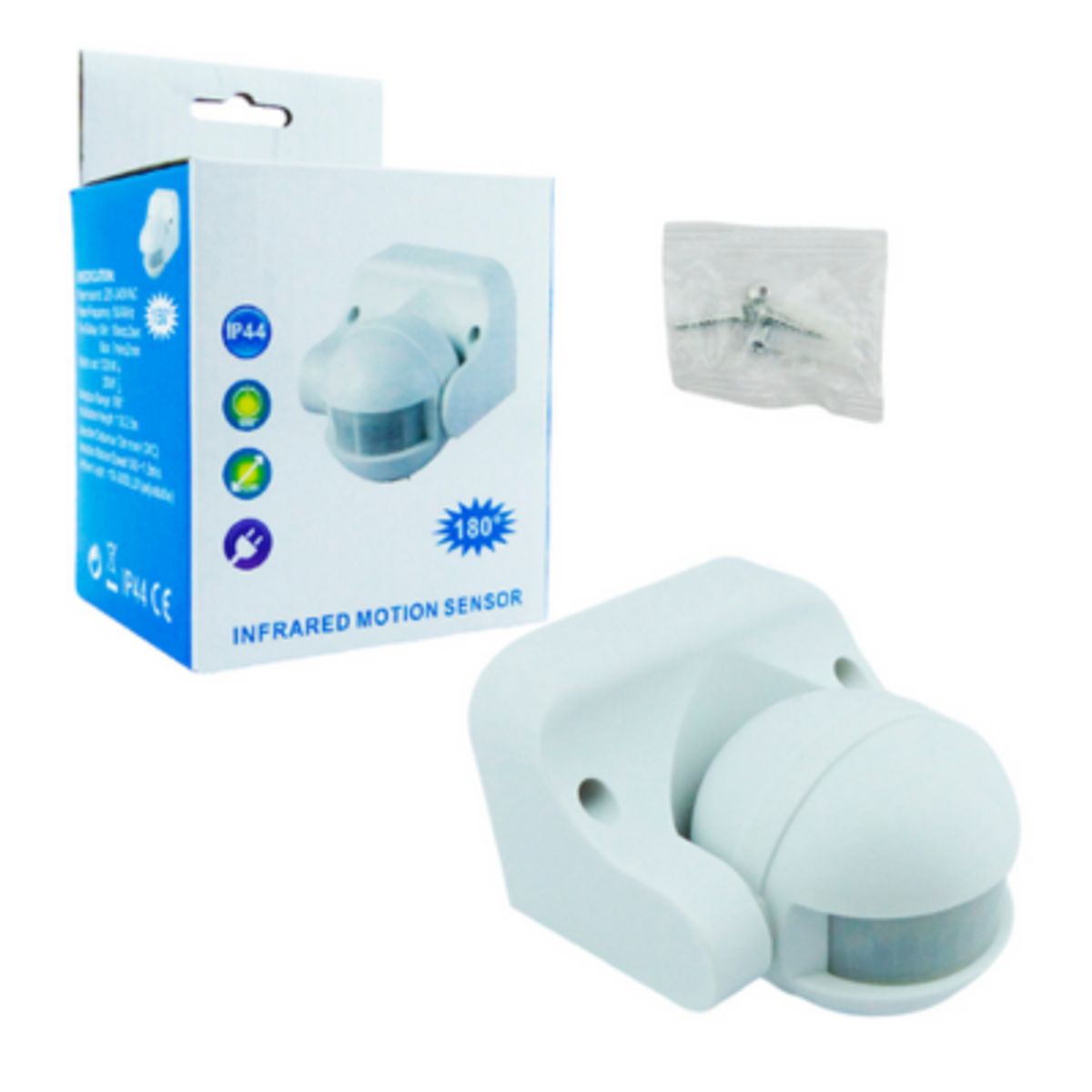 GENERICO - Sensor De Movimiento Infrarrojo 180 Grados Dirigible