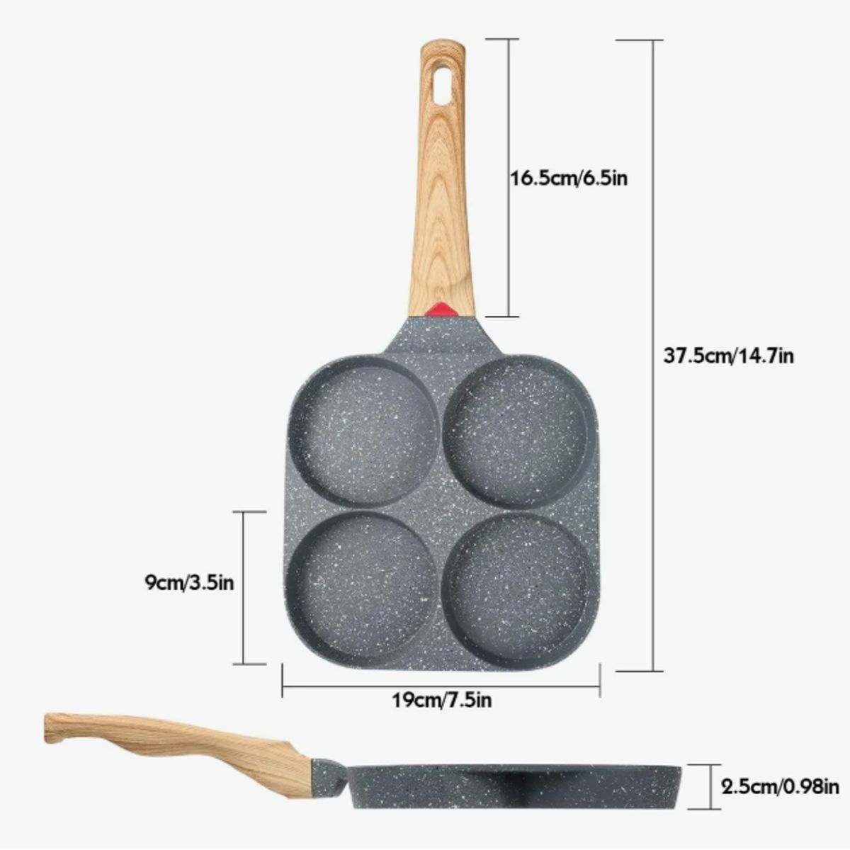 GENERICO - Sartén Antiadherente Para Tortillas Cuatro Agujeros Cocina
