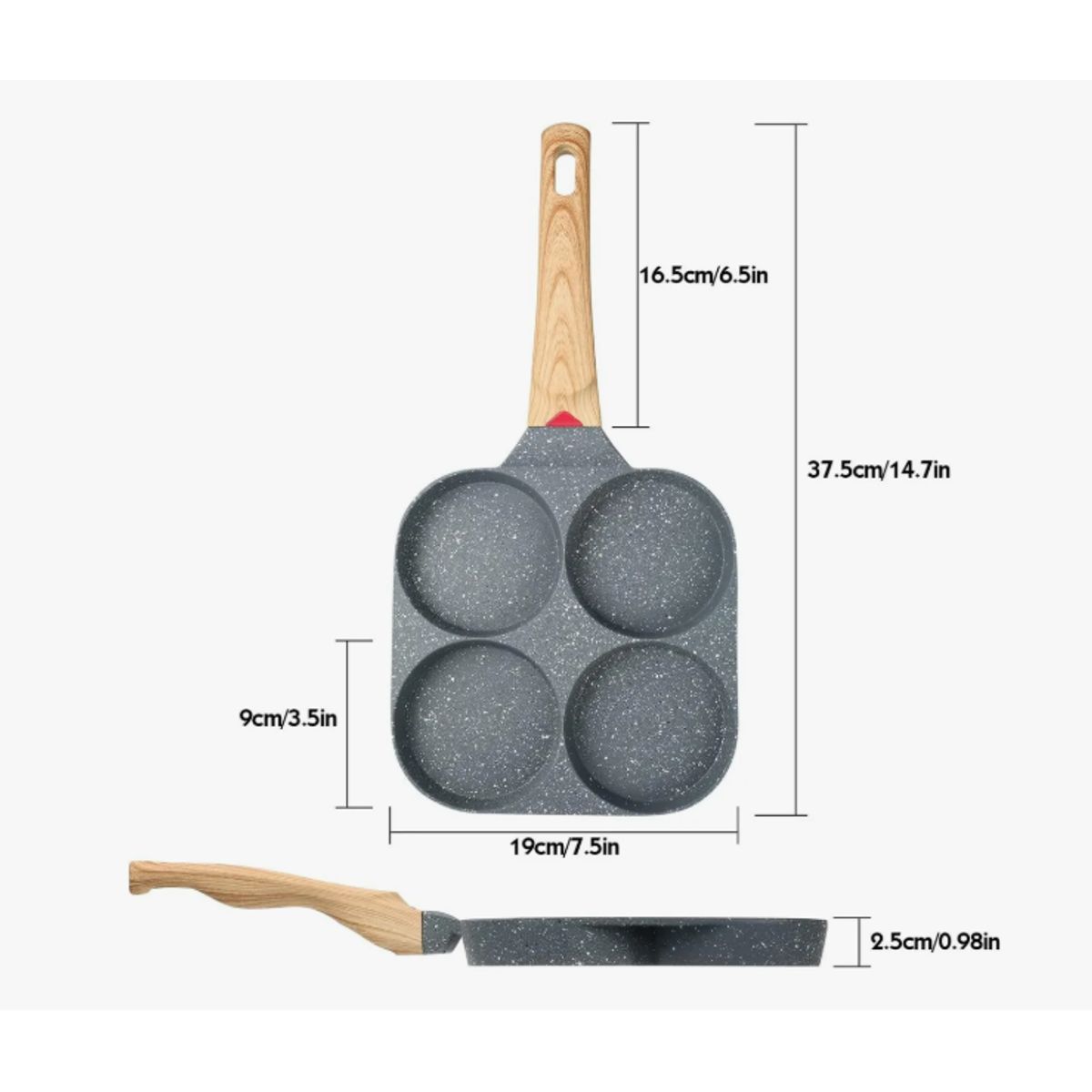 GENERICO - Sartén Antiadherente Para Tortillas Cuatro Agujeros Cocina