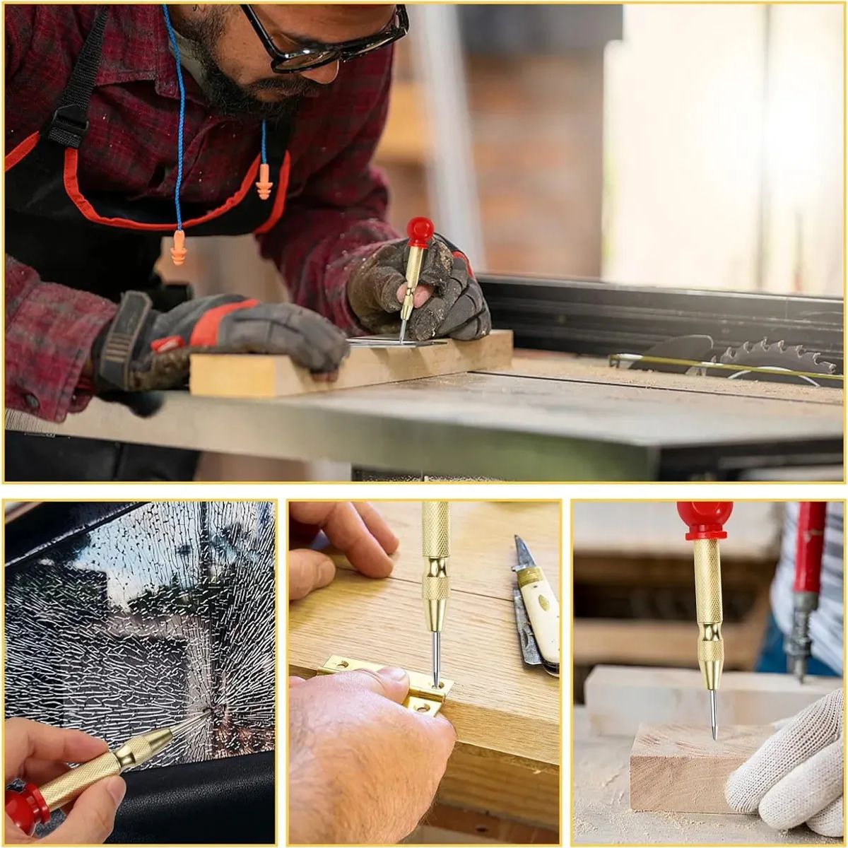 GENERICO - Punzón Punto Centro Automático Trabajos Pesados Ergonómico
