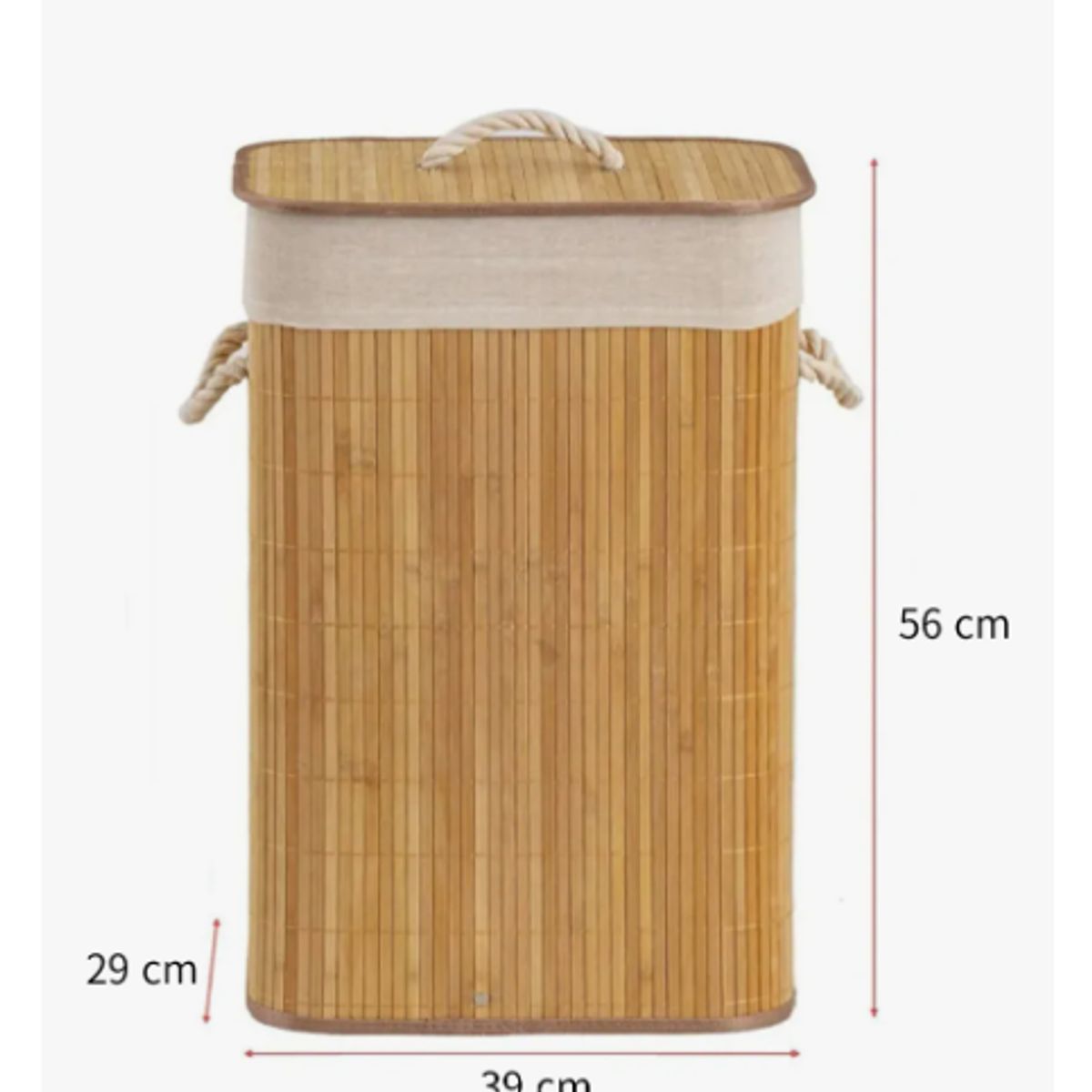 GENERICO - Canasto Cesto Ropa Sucia Pleglable Bambu Grande Tapa Madera
