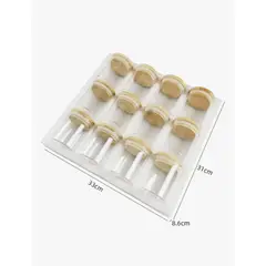 GENERICO - Pack 12 Frascos Vidrios Hermetico Tapa De Bambu 150ml Transparente