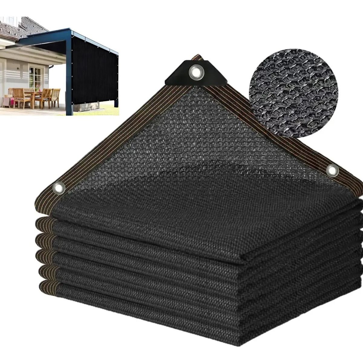 KUANGYE - Malla Raschel 3x4 Mts 90% Sombra Techo Patio Terraza Jardin