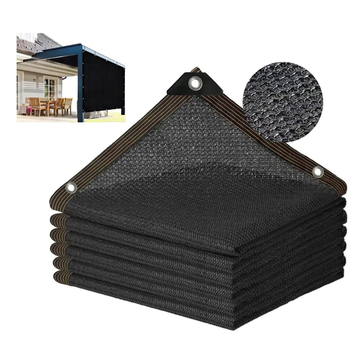 KUANGYE - Malla Raschel 3x4 Mts 90% Sombra Techo Patio Terraza Jardin