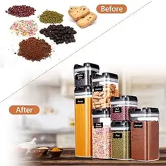 GENERICO - Set de 7 Recipientes Herméticos: Organización Premium para tu Despensa