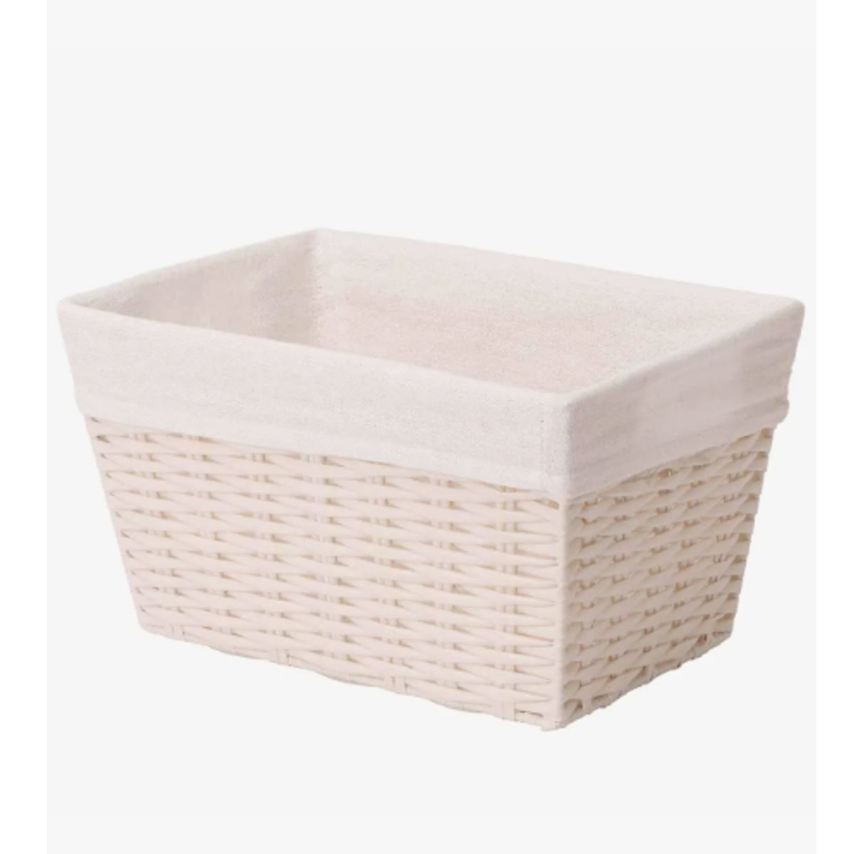 GENERICO - Canasto Cesta Organizadora Estilo Ratán Crema S
