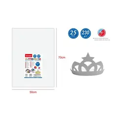 GENERICO - Papel Glitter Plateado 25pcs 50x70cm