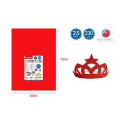 GENERICO - Papel Glitter Rojo 25pcs 50x70cm