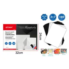 GENERICO - Cartulinas Blanco y Negro 24 x 32Cm