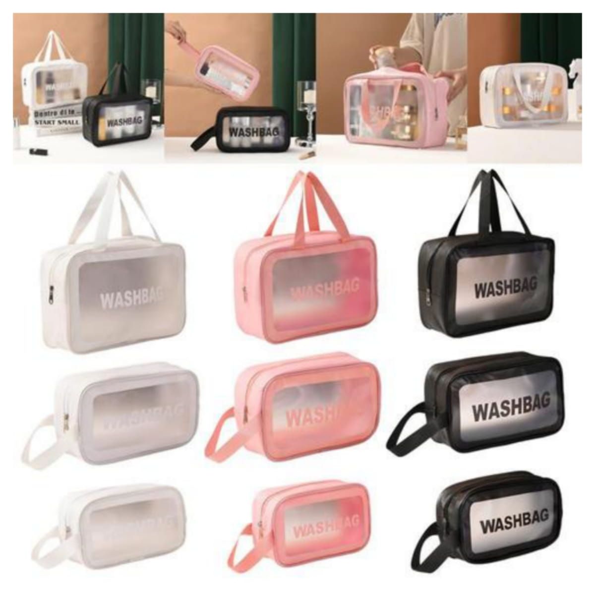 QIKUN - Set de 3 Organizadores Cosmetiquero Washbag Impermeables Neceser