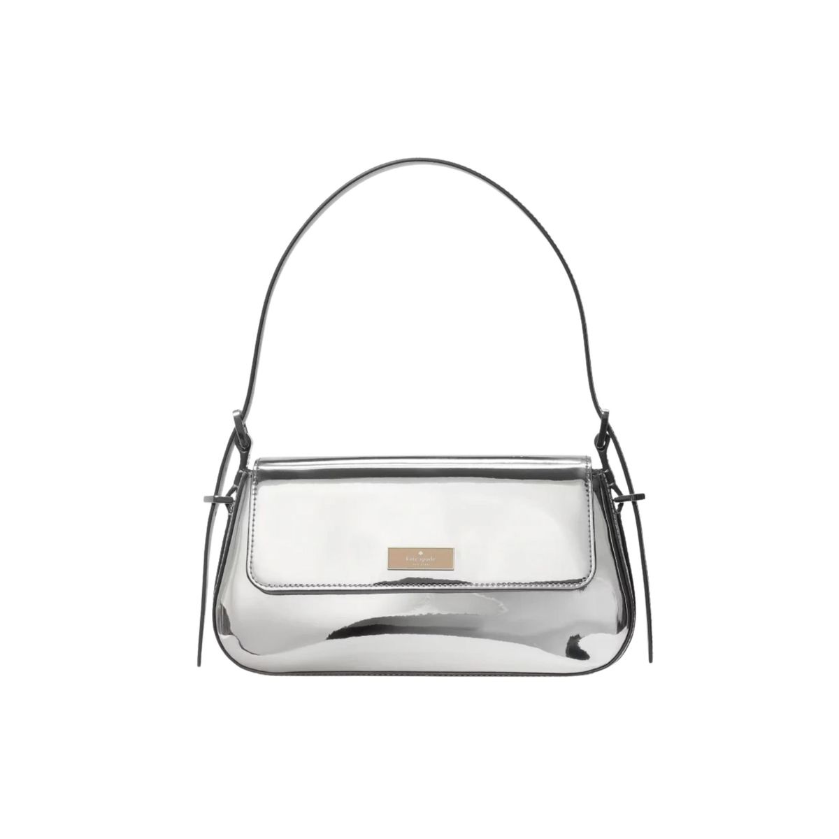 KATE SPADE - Cartera Kate Spade Patent Rectangular Metálica Plateada