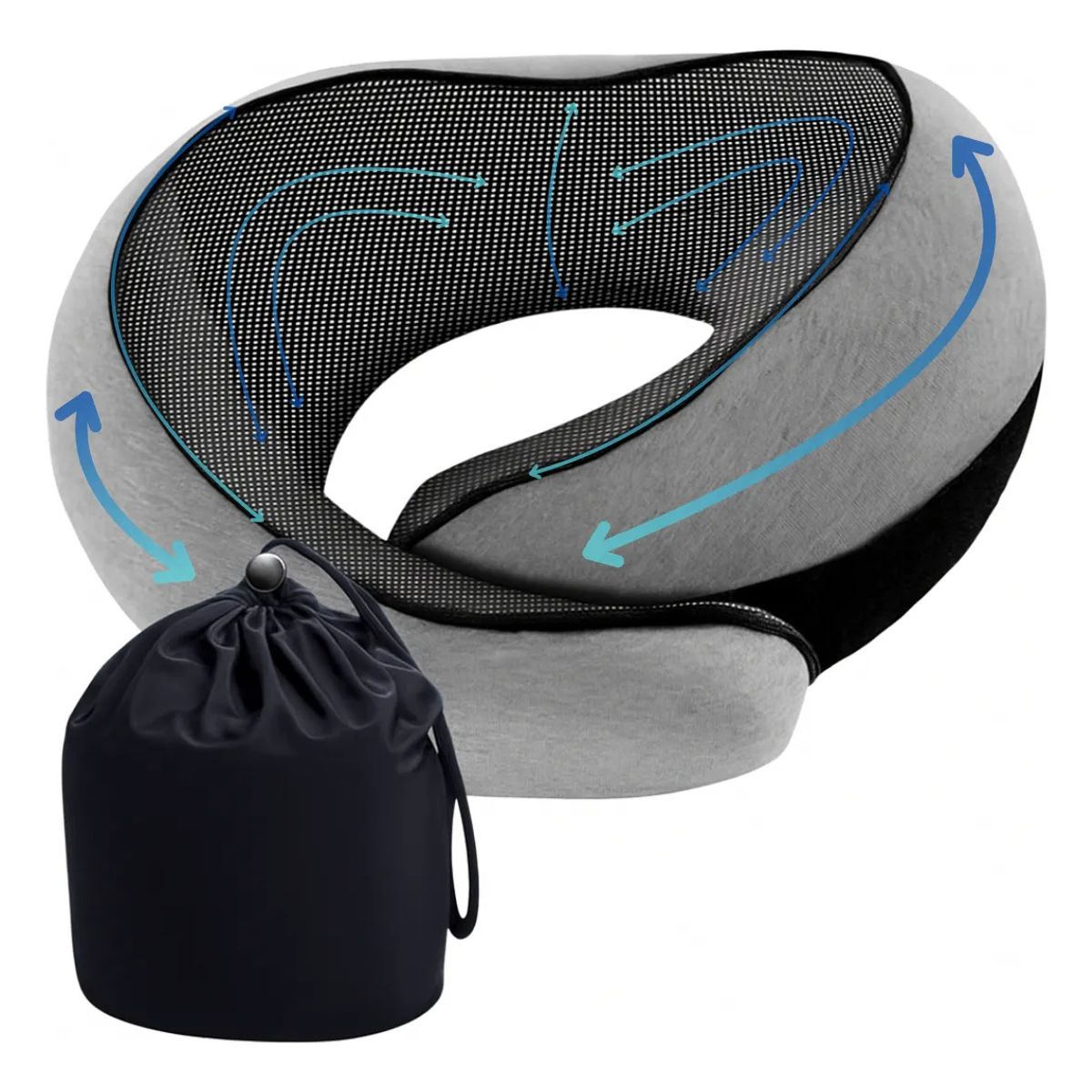 KUANGYE - Almohadas De Viaje Para Cuello 100% Espuma Viscoelástica