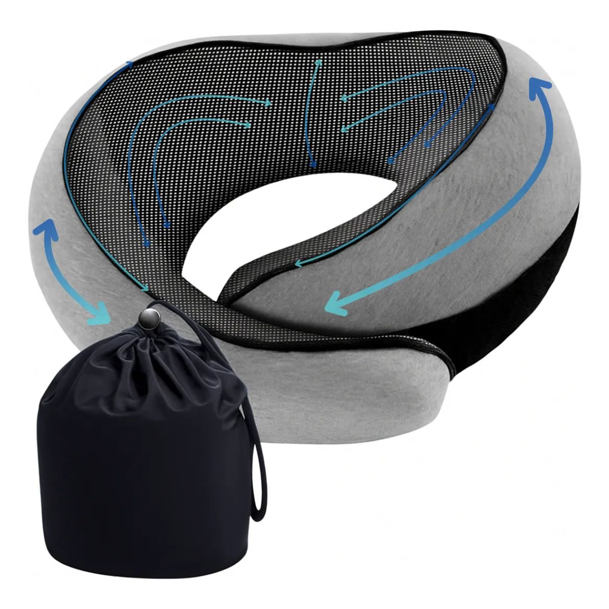 KUANGYE - Almohadas De Viaje Para Cuello 100% Espuma Viscoelástica