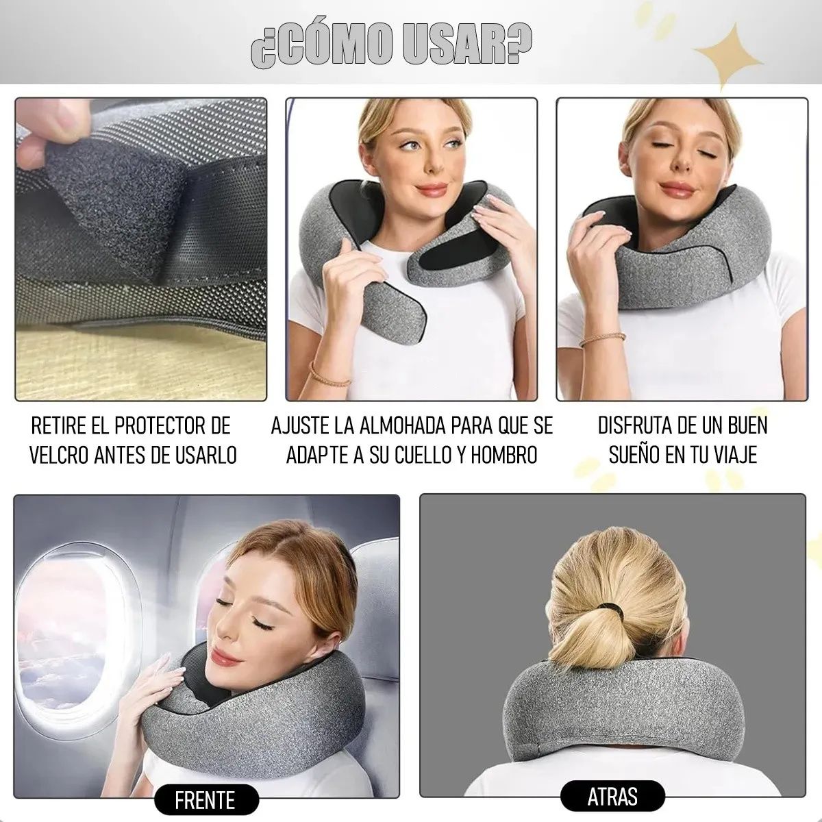 KUANGYE - Almohadas De Viaje Para Cuello 100% Espuma Viscoelástica
