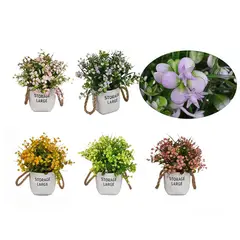 POLASUP - Set de 5 Plantas Artificiales con Macetas Decorativas, Ideal para Hogar y Oficina