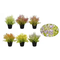 POLASUP - Set de 6 Plantas Artificiales Decorativas con Flores, para Hogar y Oficina