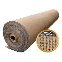 KUANGYE - Malla Sombra 90% Raschel Beige 4.2 Mts X 10 Mts Largo